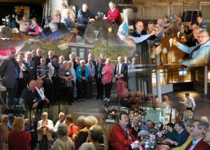 A collage of the good fellowship enjoyed during the visit